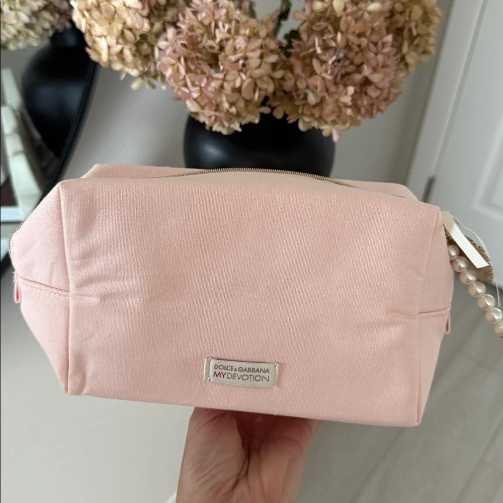 Dolce & Gabbana Pink Canvas 'My Devotion' Cosmetic Pouch
